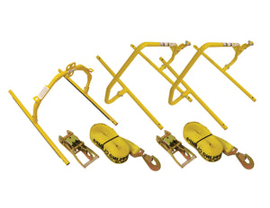 G-Clamp Fall Protection System W/ Anchor, G-Clamps, Ratchet Straps, T-Bars