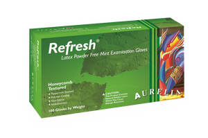 Aurelia Refresh Peppermint Scented Latex Gloves (6 mil) | Exam Grade | Case of 1000