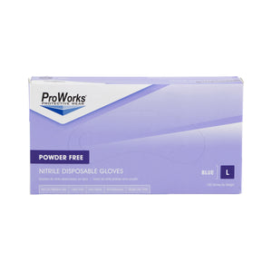 ProWorks Powder Free Blue Nitrile Gloves (3 mil) | Industrial Grade | Case of 1000