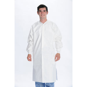 (10/Pack) Valumax Heavy Weight Knee Length Disposable Lab Coats w/ No Pockets