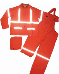 Hi Vis 3 Piece Rain Suit Reflective Safety Stripes - saraglove.com