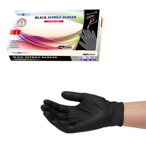 (100 Case/Full Pallet) Clean Safety Black Nitrile Gloves (5 mil) | Exam Grade | Case of 1000